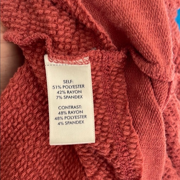 BKE Orange Oversized Short Sleeve Waffle T-Shirt - Picture 5 of 6